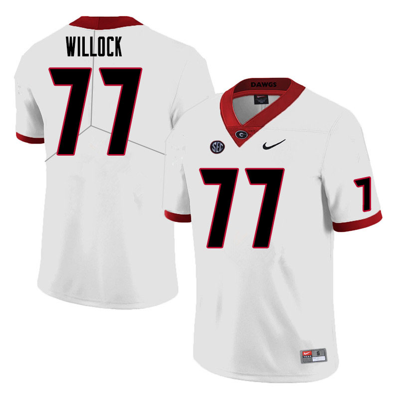 Georgia Bulldogs #77 Devin Willock College Football Jerseys Sale-White